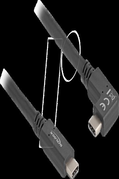 Câble USB Delock - USB-C 24 broches (M) vers USB-C 24 broches (M) coudé