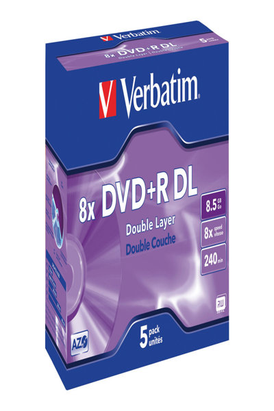 Verbatim 5 x DVD+R DL - 8.5 GB (240min) 8x - 43541