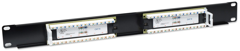 Cat6 Patch Panel - RJ-45 X 16 - Black - 1U - 519526