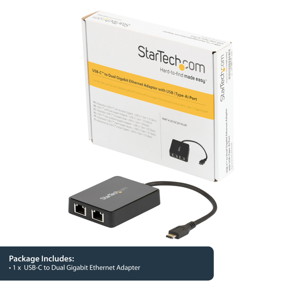 StarTech Dual Gigabit USB-C Adapter - US1GC301AU2R