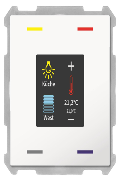 MDT BE-TAS63T4.01 bouton Smart 63 4 voies avec écran couleur et capteur de température