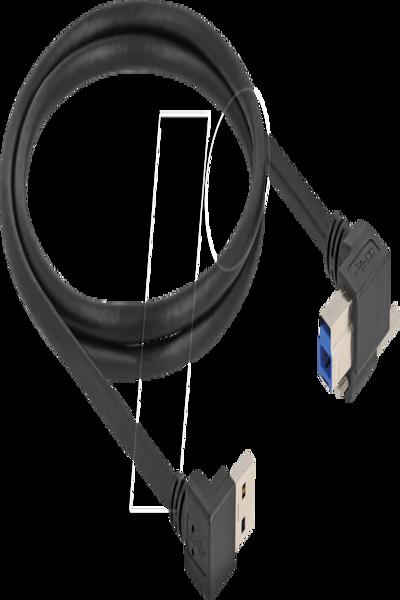 Câble USB Delock - USB Type A (M) coudé vers le bas vers USB Type B (M) coudé vers la droite
