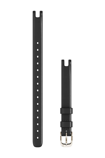 Bracelet de montre connectée Garmin Lily Bands, cuir noir