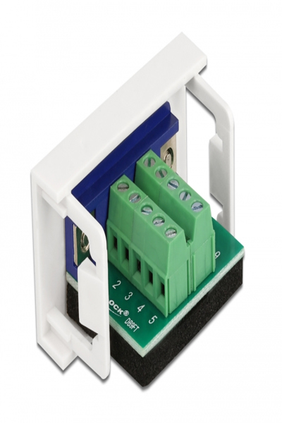 Delock Easy 45 Module D-Sub 9-pin Female to 10-pin Terminal Block 22.5 x 45 mm - Flat - White - 81350