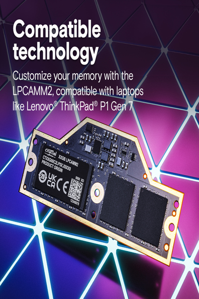 CRUCIAL CT64G75C2LP5X 64 GB LPDDR5X LPCAMM2 - CT64G75C2LP5X