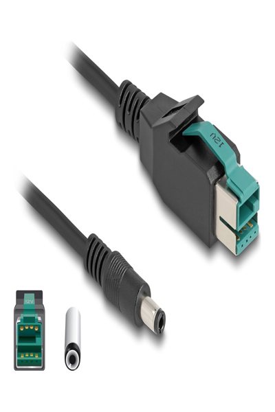 Câble USB Delock PoweredUSB - USB PlusPower (12 V) (M) vers prise CC 5,5 x 2,5 mm (M)