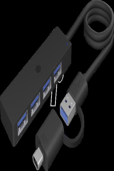 ICY BOX IB-HUB1424-C3 USB-C/A Hub - IB-HUB1424-C3