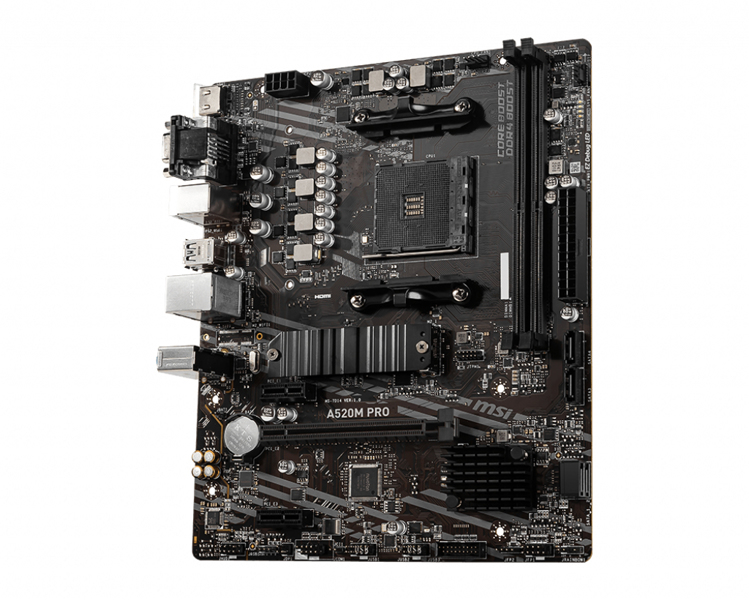 MSI A520M PRO - Socket AM4 - AMD Ryzen 3 3rd Gen - 7D14-005R