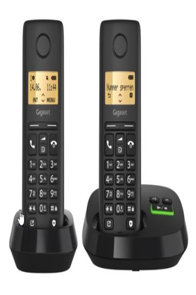 Gigaset PURE 100 AM Duo Black Cordless Phone AB