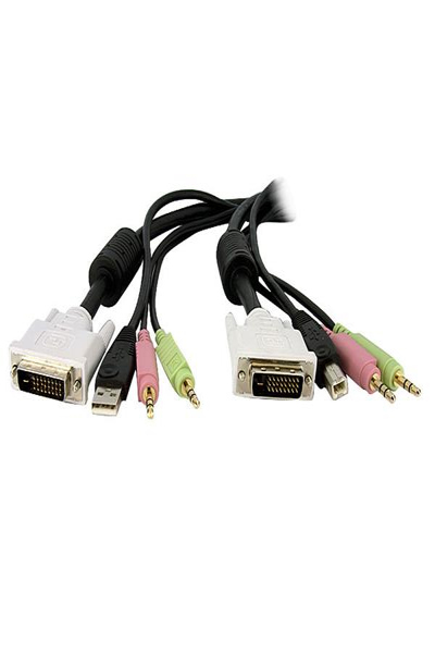 StarTech.com DVID4N1USB15 4-in-1 USB Dual Link KVM Cable - DVID4N1USB15