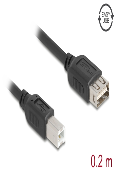 Delock USB 2.0 Kabel Typ-B Stecker zu EASY Typ-A Buchse - Cable - Digital - 81528