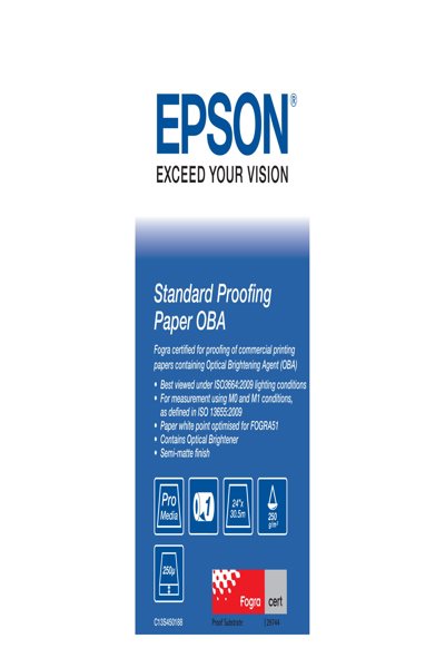 Papier d'épreuve standard Epson OBA 24" x 30,5 m - 30,5 m - 61 cm - 7,62 cm - 61 cm (24") - Semi-mat - 250 g/m²
