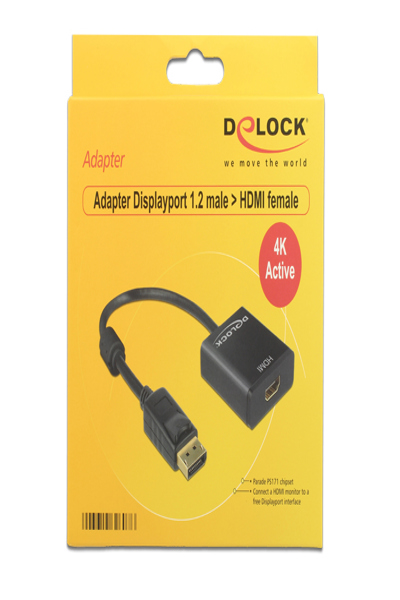 Adaptateur Delock Displayport 1.2 mâle > HDMI femelle 4K actif