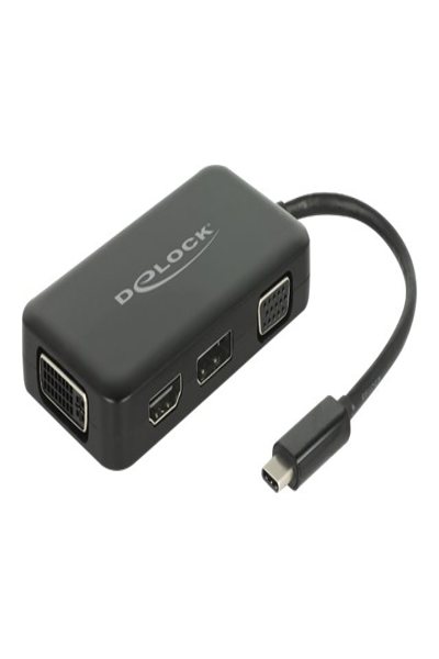 Delock 63929 - USB Type-C Docking Station - DVI/DP/HDMI/VGA - Black - 63929