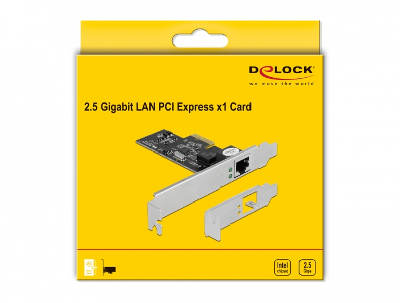 Delock PCIe x1 card for 1 x RJ45 2.5 Gigabit LAN i225 - 89598