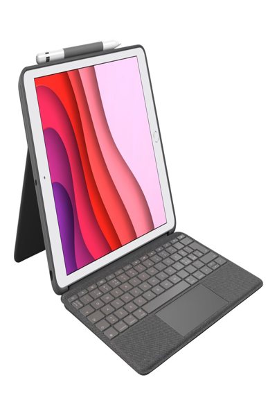 Logitech Combo Touch - QWERTY - Danish - Finnish - Norwegian - Swedish - Touchpad - 1.8 cm - 1 mm - Apple - 920-011440