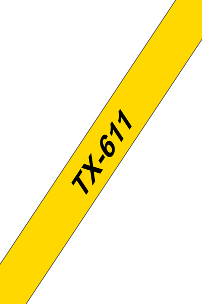 Brother TX611 - Black on yellow - TX611