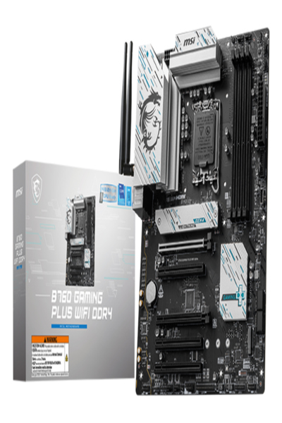 MSI B760 GAMING PLUS WIFI DDR4, Intel, LGA 1700, Intel® Celeron®, Intel® Pentium® Gold, LGA 1700, 128 GB, DDR4-SDRAM - Motherboard - Intel Socket 1700 (Core i) - 7D89-043R