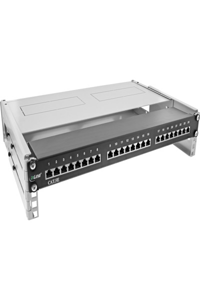 Rack pliable InLine 19" - 2U - Profondeur 24-40 cm - avec couvercle - gris