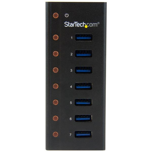 7 Port USB 3.0 Hub (5 Gbps) - Metal Enclosure - Desktop or Wall Mountable - Rugged & industrial Powered USB Expander and Splitter Hub (ST7300U3M) Hub 7 porte USB - ST7300U3M