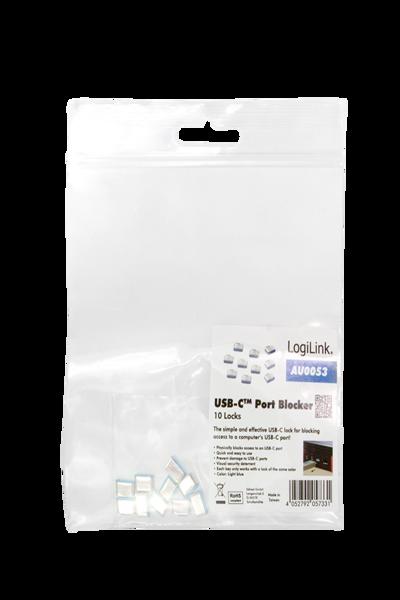 LogiLink AU0053 USB Type-C Port Blocker Blue 10-Pack - AU0053