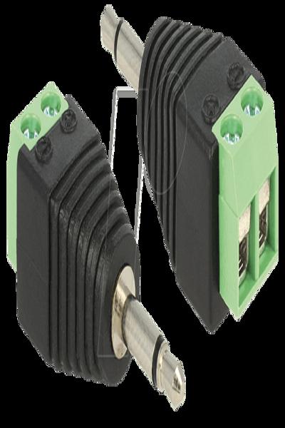 Delock Ljudadapter - 2-polig kopplingsplint hane till mini-phone stereo 3,5 mm hane - 65528