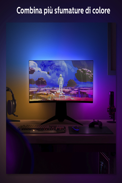 Philips Hue Play Gradient Lightstrip for PC, Smart strip light, Bluetooth/Zigbee, Black, White, LED, Silicone, Non-changeable bulb(s) - 929003498602