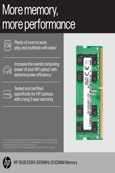 HP 8GB 3200 SODIMM Memory: DDR4 - 8C4X8AA