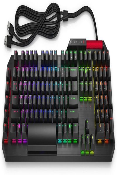 HP OMEN by Sequencer Keyboard: Full-size, Wired, Mechanical, Black - 2VN99AA