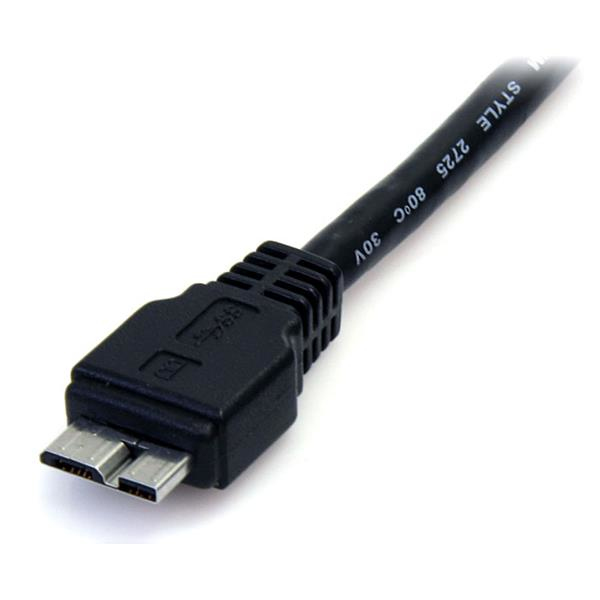 StarTech 0.5m USB 3.0 A to Micro B Cable - M/M - Black - 50cm SuperSpeed USB 3.0 Connection Cable - Male / Male - USB Cable - Micro-USB Type B to USB Type A - 50 cm - USB3AUB50CMB