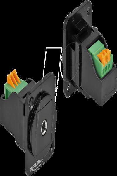Delock D-Type Module 3.5 mm 3 pin stereo jack female to terminal block - 86732