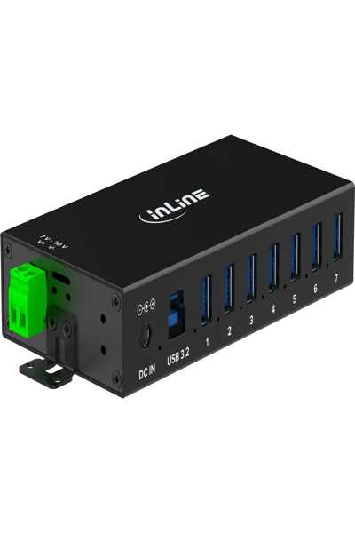 Buy INLINE USB 3.2 GEN.1 INDUSTRIAL HUB 7 PORT ALUMINIUM WITH POWER SUPPLY