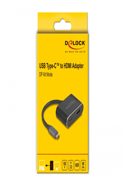 Delock Adapter - 24-stifts USB-C-hane till HDMI, 24-stifts USB-C-hona - 64199