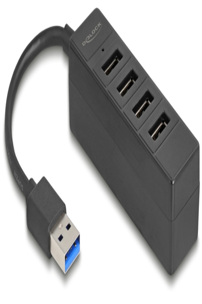 Delock 4-Port USB 3.2 Gen 1 (5 Gbps) USB-A Hub - 64350