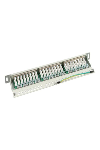Panneau de brassage en ligne Cat.6 24 ports 19" 0,5U gris clair RAL7035