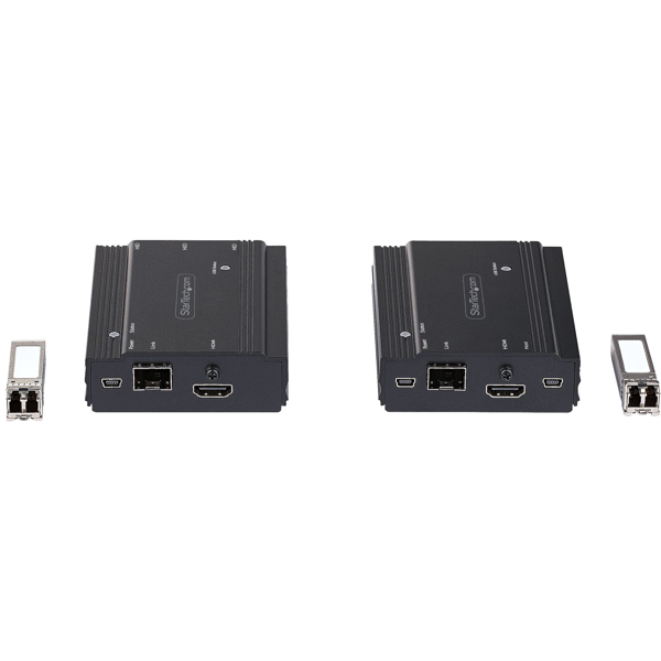 4K HDMI USB LWL Extender - bis zu 300m MultiMode - 2x 10G MMF SFP+ Modul - KVM Extension Kit TX/RX - SV565FXHD4KU