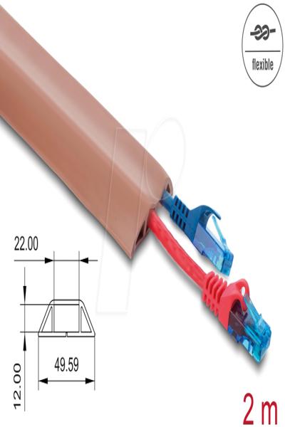 Delock Flexible PVC Cable Trunking Brown - 20764