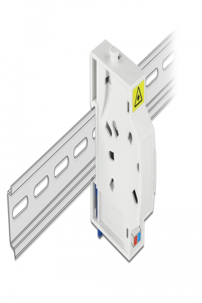 Delock Optical Fiber Connection Box for DIN Rail 2 x SC Simplex or LC Duplex, White - 85922