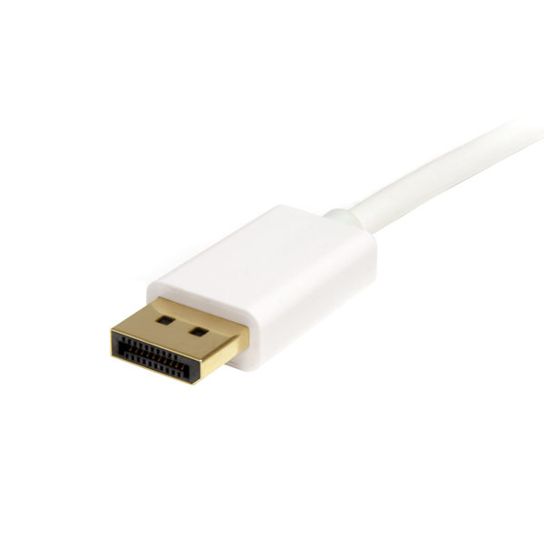 StarTech 3m (10 ft) White Mini DisplayPort to DisplayPort 1.2 Adapter Cable M/M - DisplayPort 4k - 3 m - DisplayPort - mini DisplayPort - Gold - White - Male/Male - MDP2DPMM3MW