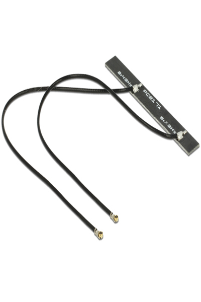 Delock WLAN Twin Antenna 2 x MHF IV 802.11 ac/a/h/b/g/n 5 dBi 150 mm PCB internal self adhesive - 89454