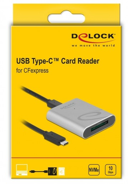 Delock USB Type-C Card Reader with aluminum enclosure - 91751