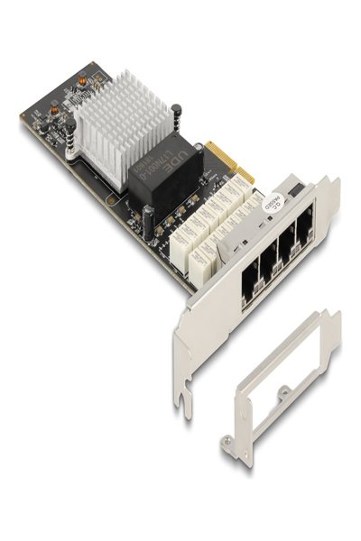 Delock PCI Express x4 Card to 4 x RJ45 Gigabit LAN i350 Port Bypass - RJ-45 - PCIe - Female - Low-profile - PCIe 2.1 - Silver - 88610
