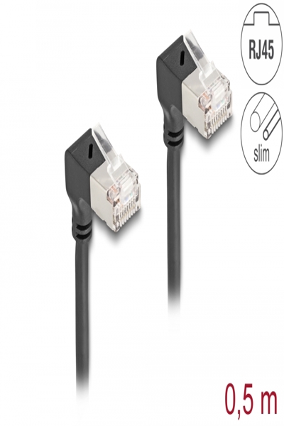Câble patch Delock - RJ-45 (M) coudé vers le bas vers RJ-45 (M) coudé vers le bas