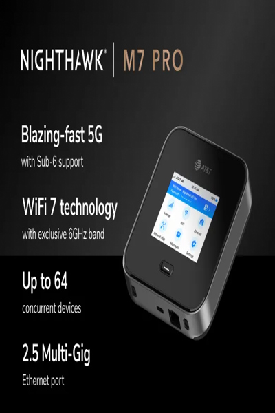 NETGEAR NIGHTHAWK M7 PRO 5G WIFI 7 MOBILE HOTSPOT ROUTER MR7450-100EUS - MR7450-100EUS