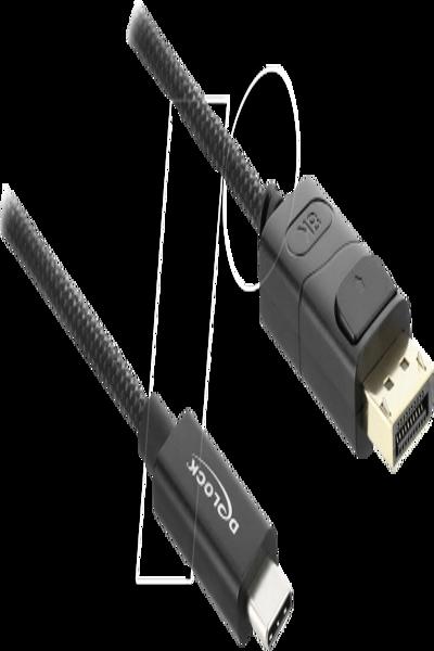 Delock Coaxial to DisplayPort Cable with Braided Sheath USB Type-C 4K 60 Hz - Cable - Digital - 81701