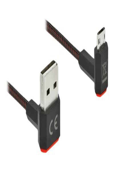 Delock Easy - USB-kabel - USB (hane) upp/ner vinklad, vändbar till Micro-USB Typ B (hane) upp/ner vinklad, vändbar - 85267