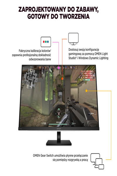 HP OMEN Transcend 32 UHD OLED Gaming Monitor: 32-inch 4K OLED gaming monitor. - 9R181AA#ABB