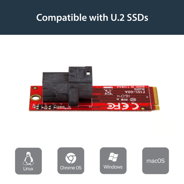 U.2 til M.2-adapter for 1 U.2 PCIe NVMe SSD - M2E4SFF8643