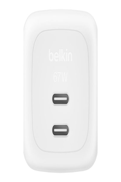 Belkin BoostCharge 67W Dual USB-C PD Wall Charger - Cable - Digital - WCH020KQ2MWH-B6