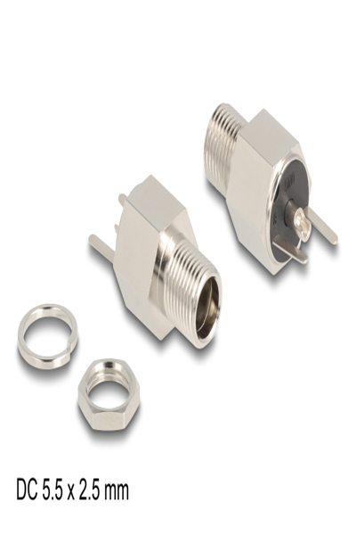 Delock Strömkontakt - DC-jack 5,5 mm x 12 mm (ID: 2,5 mm) (F) skott - 90188